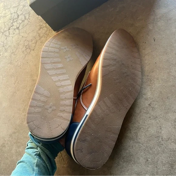 Freeman Morgan Memory Foam Men's Oxford Dress Shoes Brown Blue Size 11 M - Picture 6 of 8